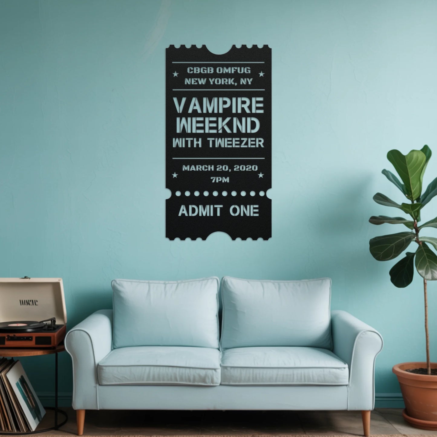 Custom Concert Ticket Metal Sign π | Personalized Music Wall Art