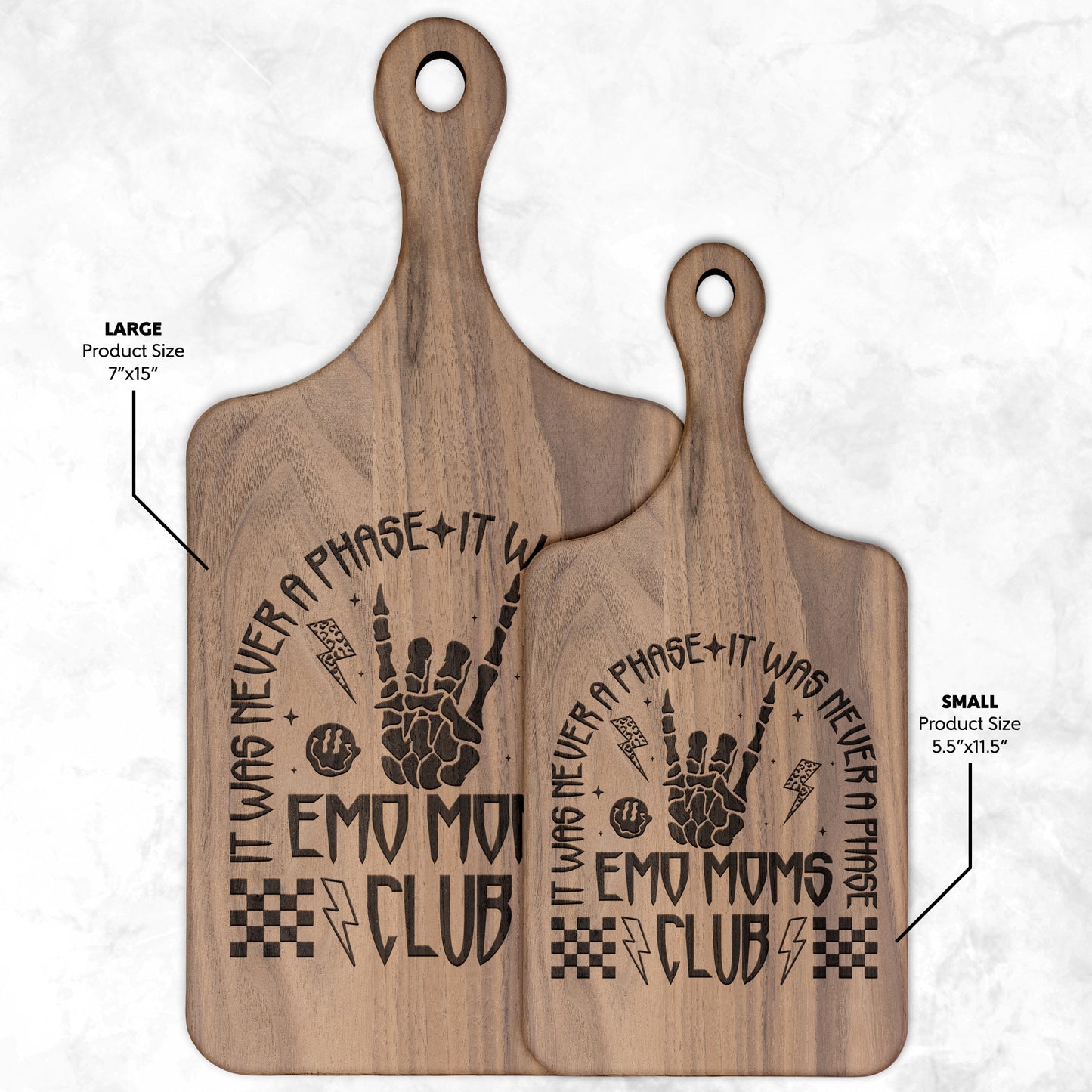 Emo Moms Club - Wood Charcuterie Cutting Board