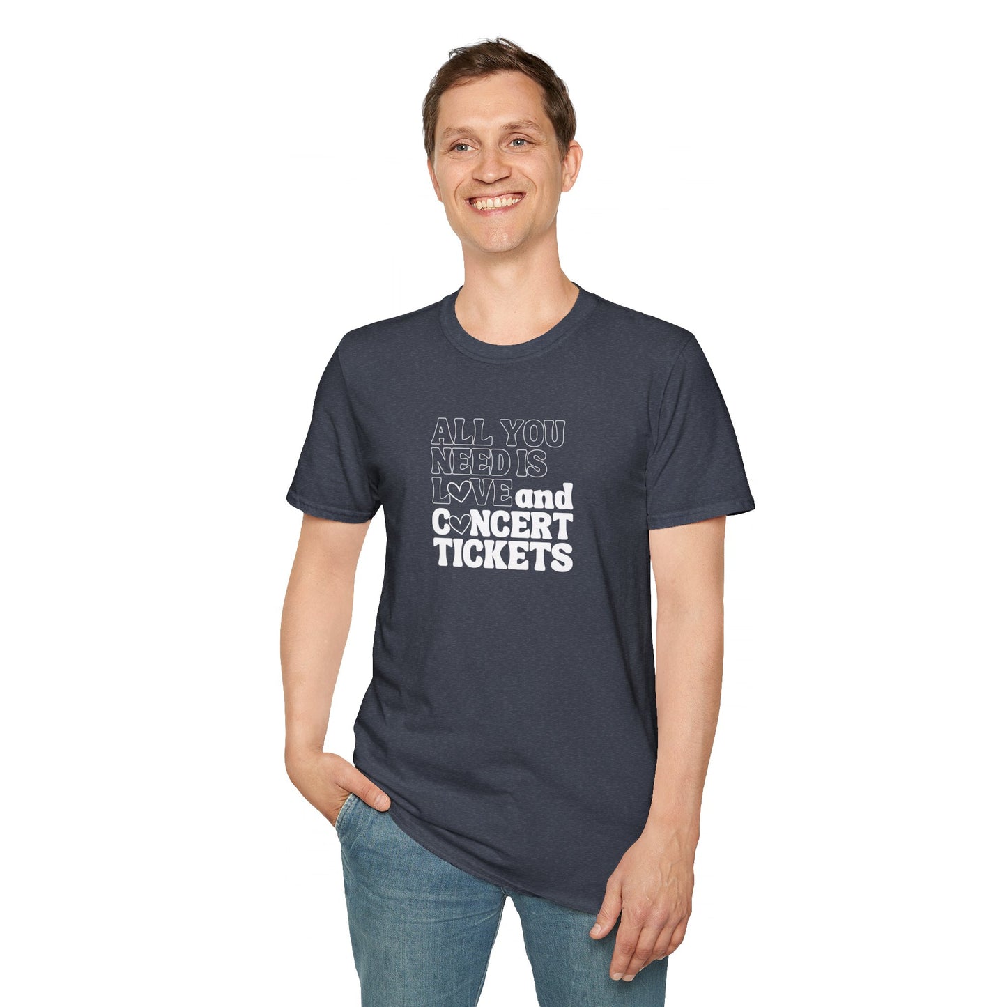 All You Need is Love & Concert Tickets - Unisex Softstyle T-Shirt