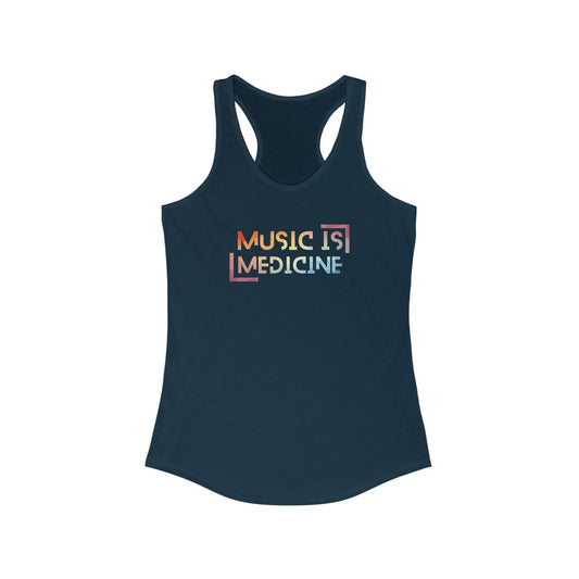 Music is Medicine -Colorful - Women's Ideal Racerback Tank