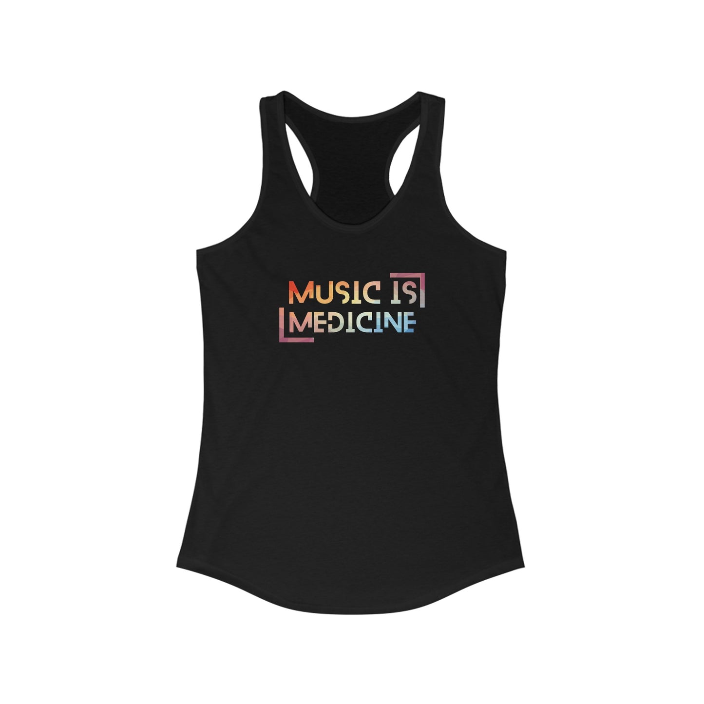 Music is Medicine -Colorful - Women's Ideal Racerback Tank