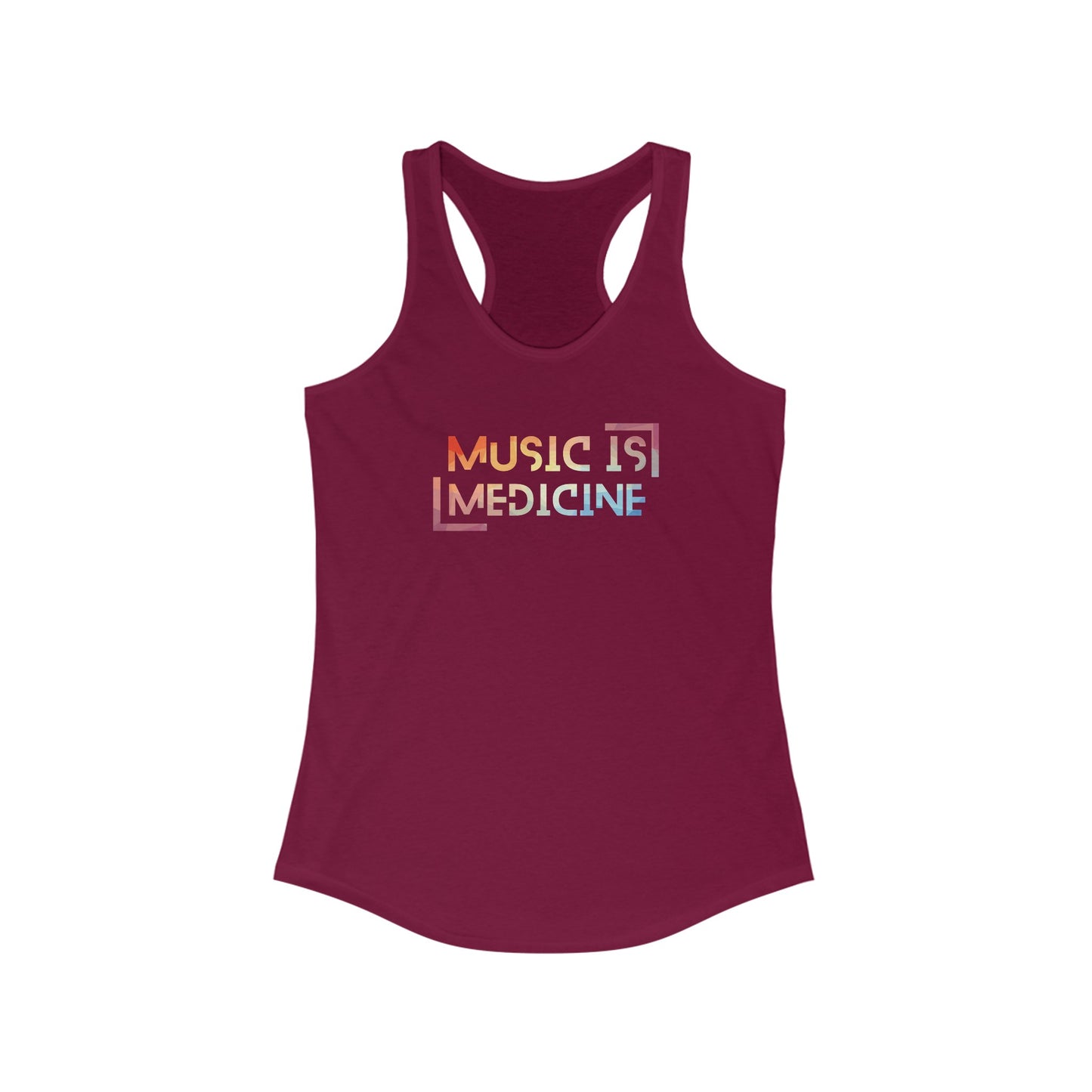 Music is Medicine -Colorful - Women's Ideal Racerback Tank