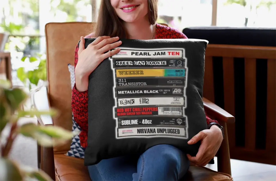 The Tape Stack - Customizable Throw Pillow