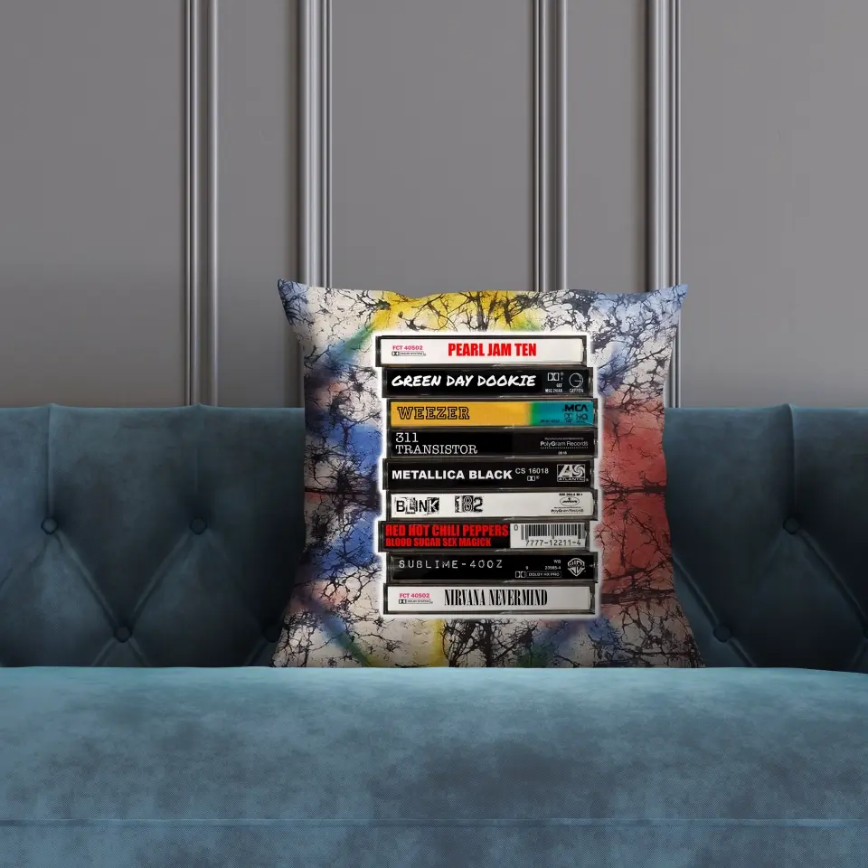 The Tape Stack - Customizable Throw Pillow