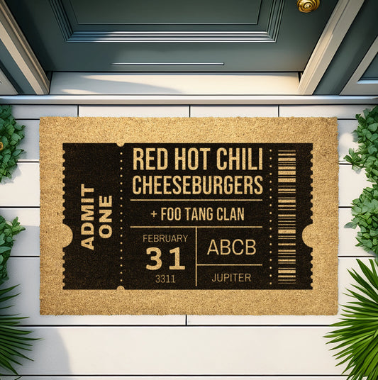 Custom Ticket Stub Doormat 🎟 | Personalized Concert Welcome Mat