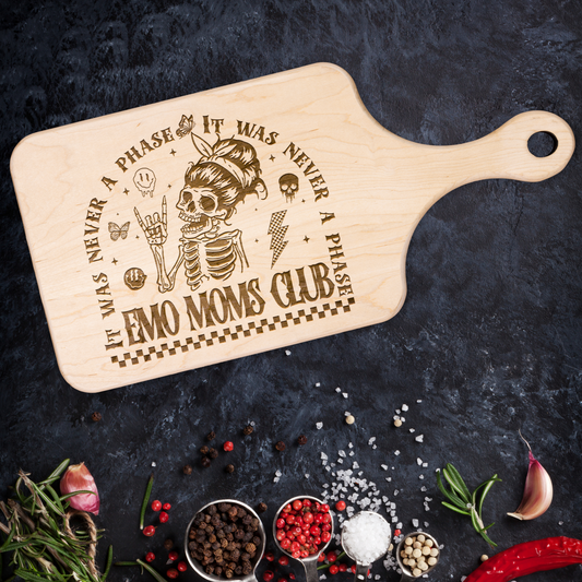 Emo Moms Club Skeleton Design - Wood Charcuterie Cutting Board